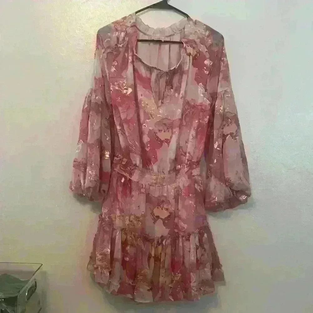 Buddy Love - Women’s Small - Loose Fitting Pink/Gold Dress - Picture 2 of 7